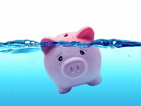 Debt drowning piggy bank_crop